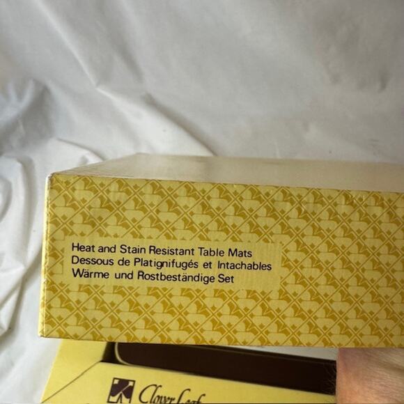 Set of 8 Table Mats Clover Leaf Vintage Warme and Rostbestandige Set - Picture 11 of 12